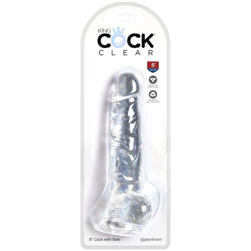 King Cock Clear - Accessorio intimo, colore sfere 16.5 trasparente - in mano per le dimensioni