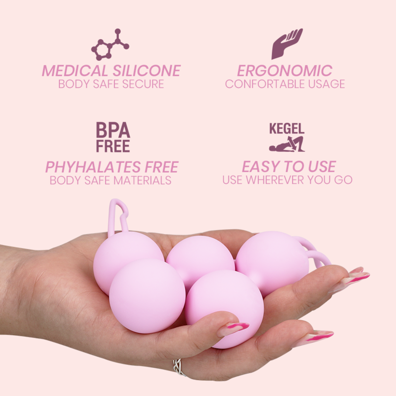 Intimichic Pelvis Health II Riabilitazione - Palline Kegel - in mano per le dimensioni