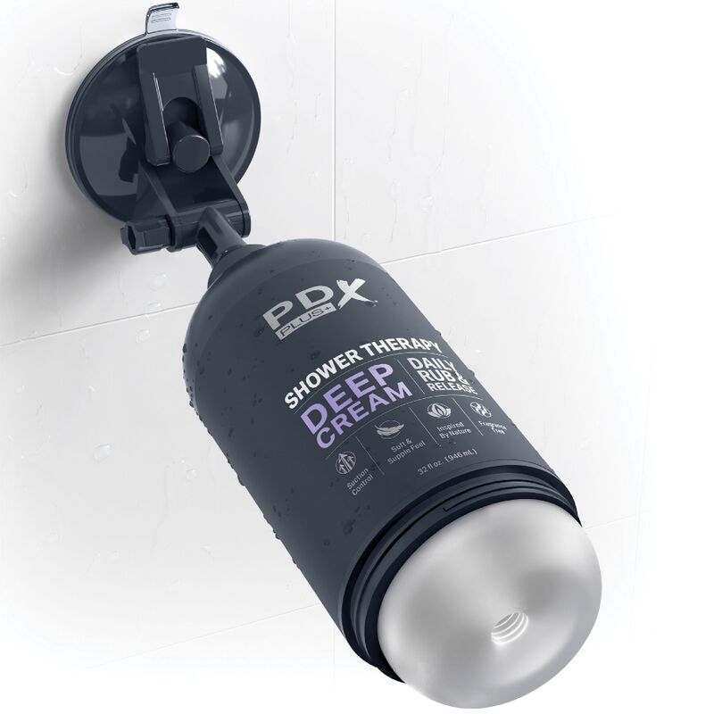 Pdx Plus Stroker Design Discreto - Dispositivo per uomo, colore bottiglia crema profonda - vista laterale