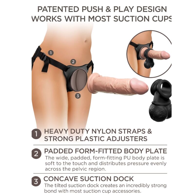 King Cock Elite Kit Imbracatura Regolabile Deluxe - Accessorio intimo - in mano per le dimensioni