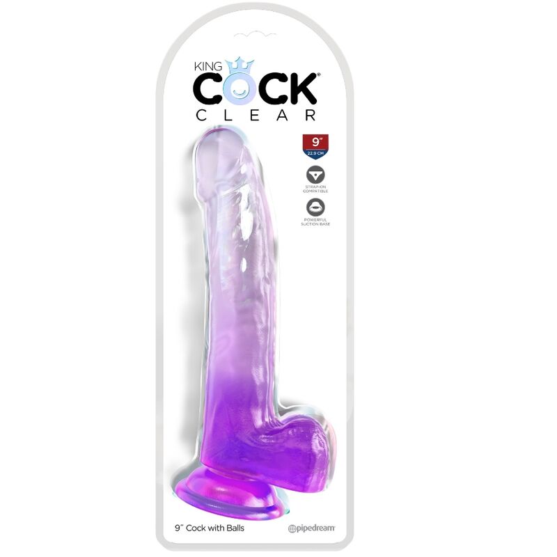King Cock Clear - Accessorio intimo, colore testicoli 20.3 viola - vista laterale