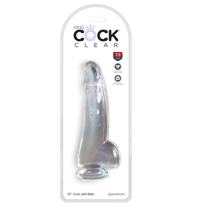 King Cock Clear - Accessorio intimo, colore testicoli 15.2 trasparente - vista laterale