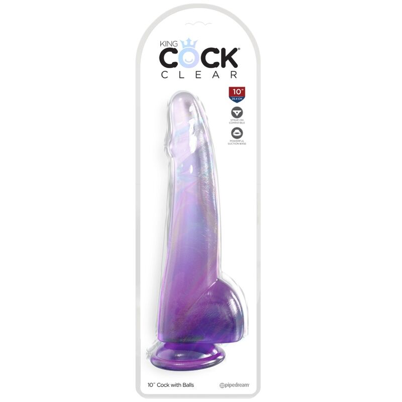 King Cock Clear - Accessorio intimo, colore testicoli 19 viola - vista laterale