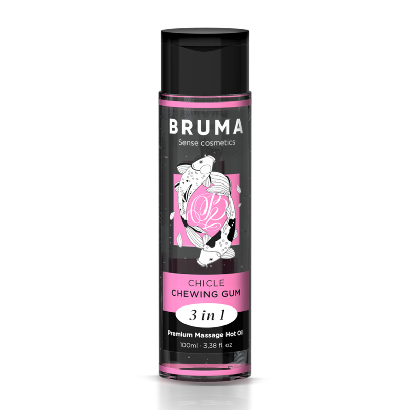 Bruma Premium Effetto Calore Sapore Gomma 3 100 ml - Olio da massaggio, kit da 3 - vista laterale