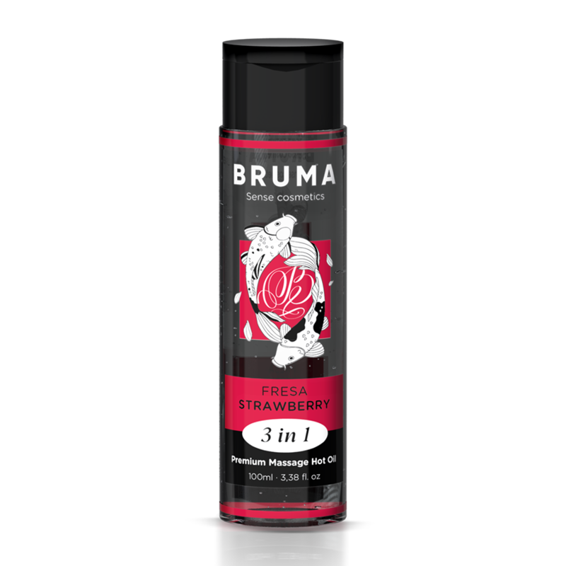 Bruma Premium Effetto Calore Sapore Fragola 3 100 ml - Olio da massaggio, kit da 3