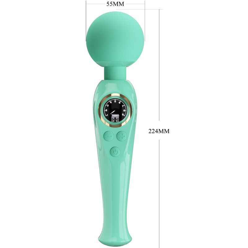 Pretty Love Bacchetta - Massaggiatore, colore verde skyler - in mano per le dimensioni