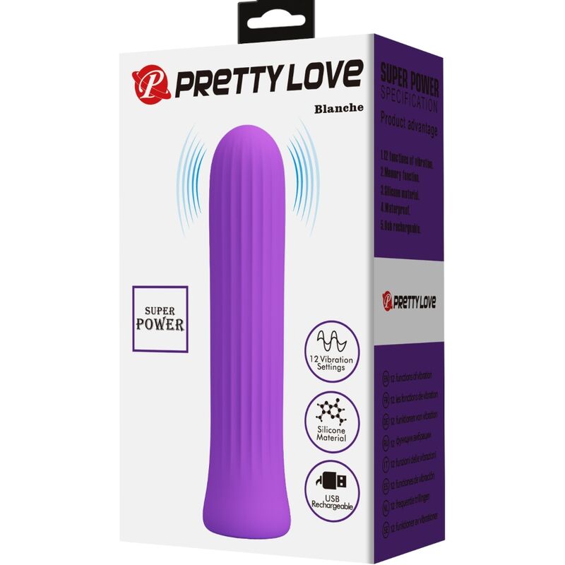 Pretty Love Blanche - Mini massaggiatore, colore lilla - vista frontale