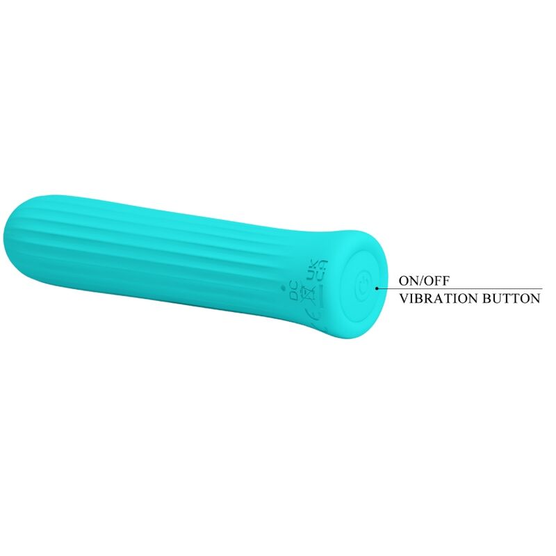 Pretty Love Blanche - Mini massaggiatore, colore blu - in mano per le dimensioni