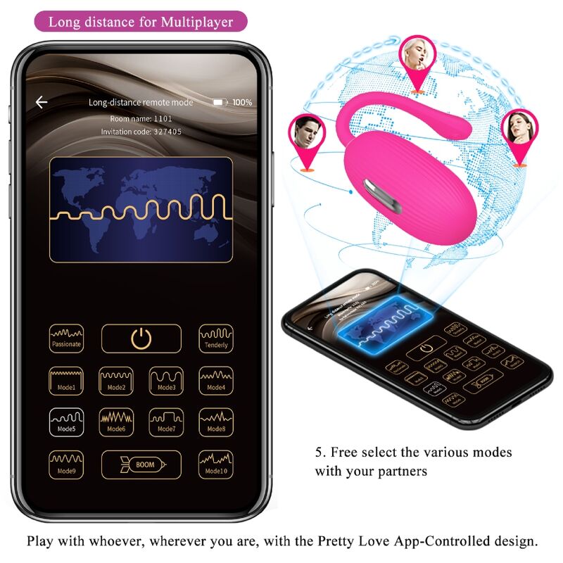 Pretty Love Doreen - Ovetto massaggiante, colore magenta - in mano per le dimensioni