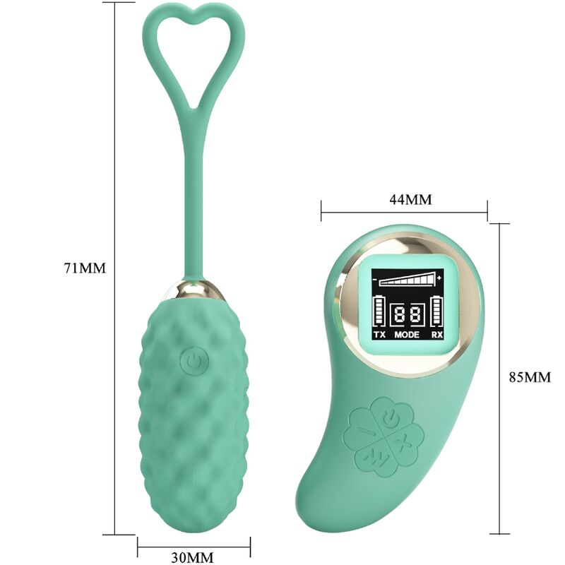 Pretty Love Vivian - Ovetto massaggiante, colore verde - in mano per le dimensioni