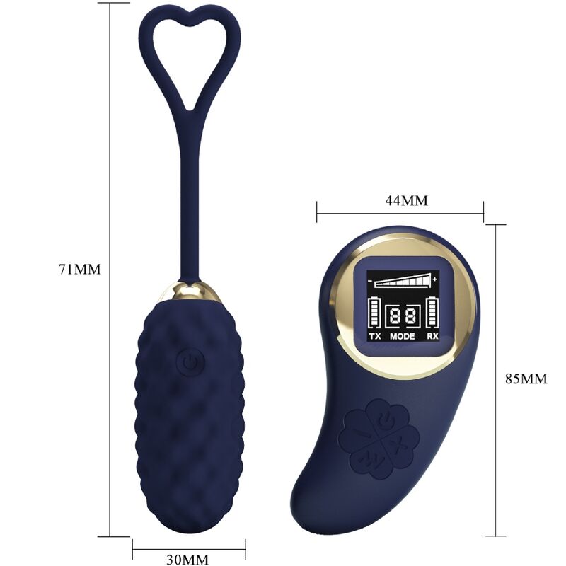Pretty Love Vivian - Ovetto massaggiante, colore blu - in mano per le dimensioni