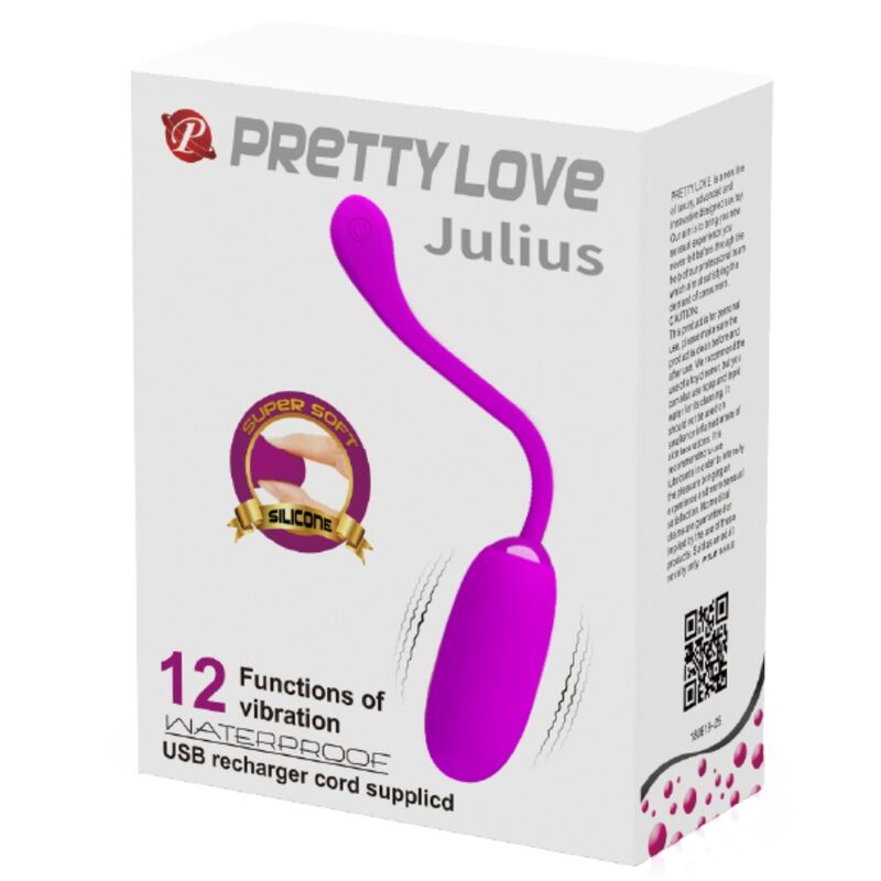 Pretty Love Julius - Ovetto massaggiante, colore viola - in mano per le dimensioni
