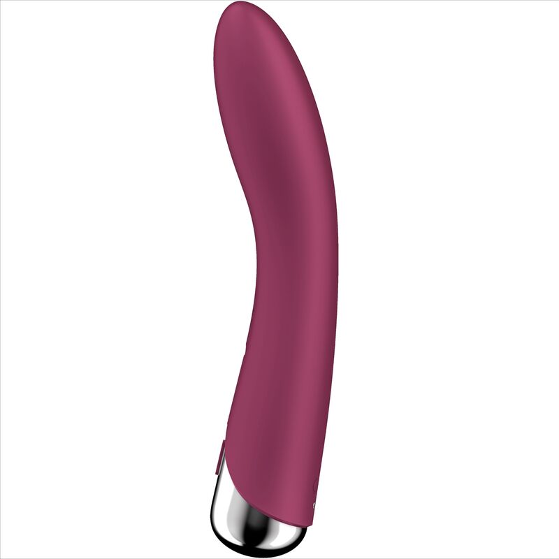 Satisfyer Rotatore Spinning Vibe 1 - Massaggiatore curvo, colore rosso - vista laterale