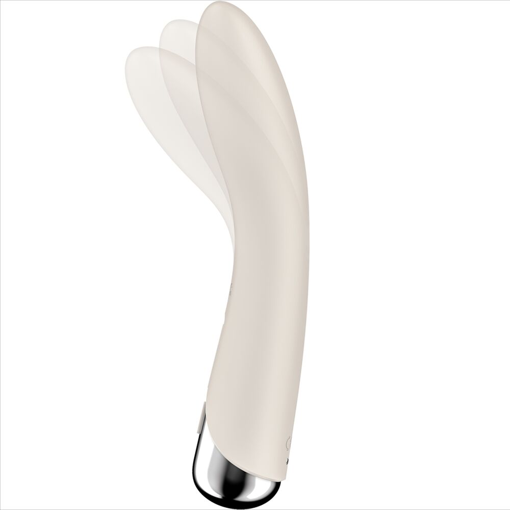 Satisfyer Rotatore Spinning Vibe 1 - Massaggiatore curvo, colore beige - in mano per le dimensioni