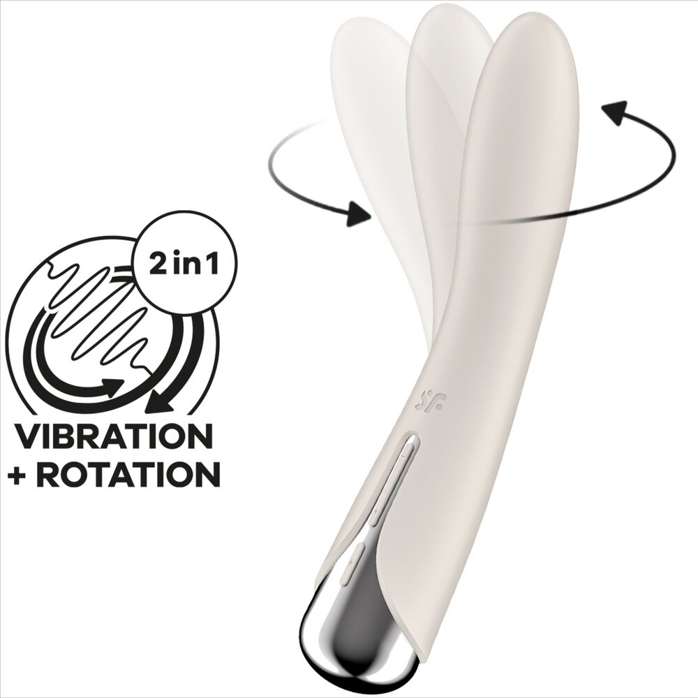 Satisfyer Rotatore Spinning Vibe 1 - Massaggiatore curvo, colore beige - retro