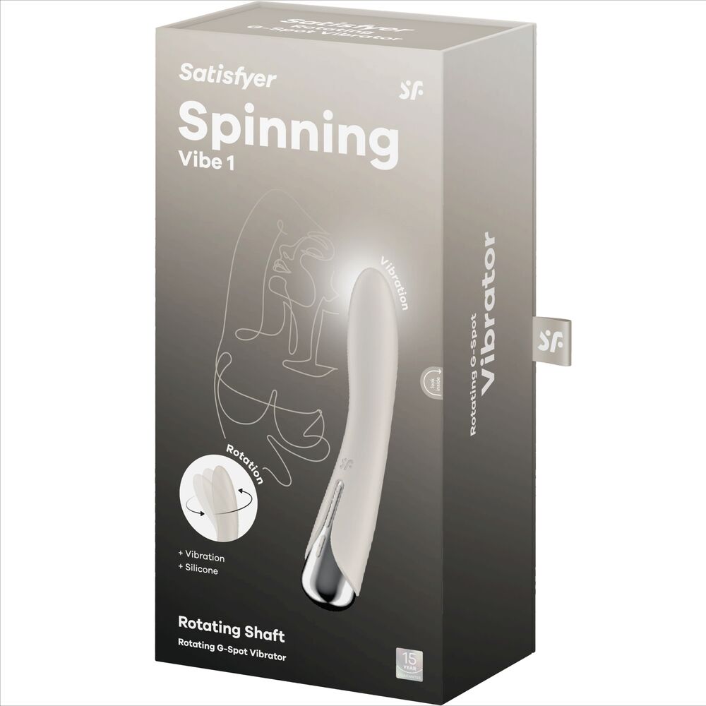 Satisfyer Rotatore Spinning Vibe 1 - Massaggiatore curvo, colore beige - vista frontale