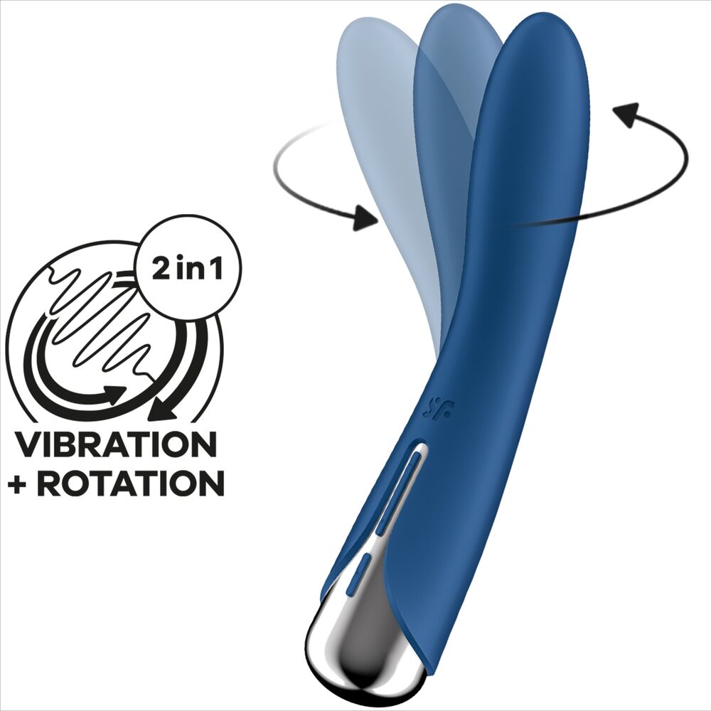 Satisfyer Rotatore Spinning Vibe 1 - Massaggiatore curvo, colore blu - retro