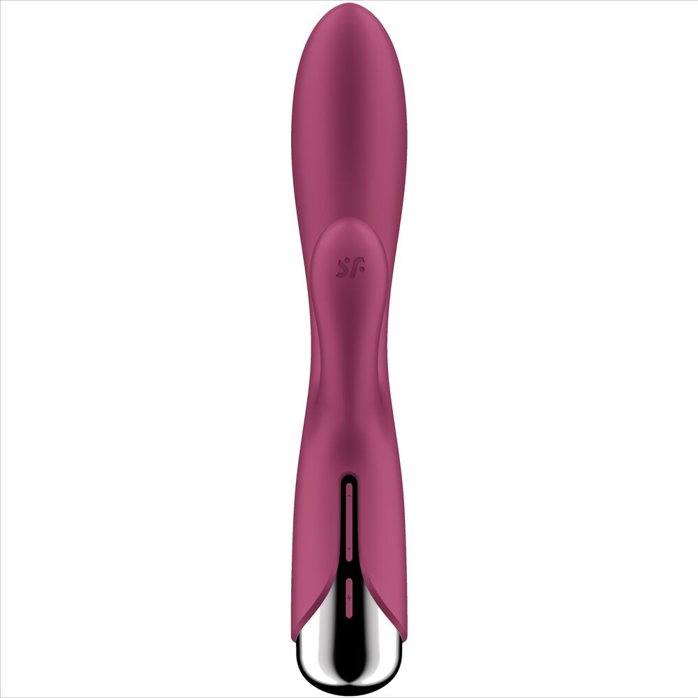 Satisfyer Spinning - Massaggiatore doppio, colore rosso - vista laterale