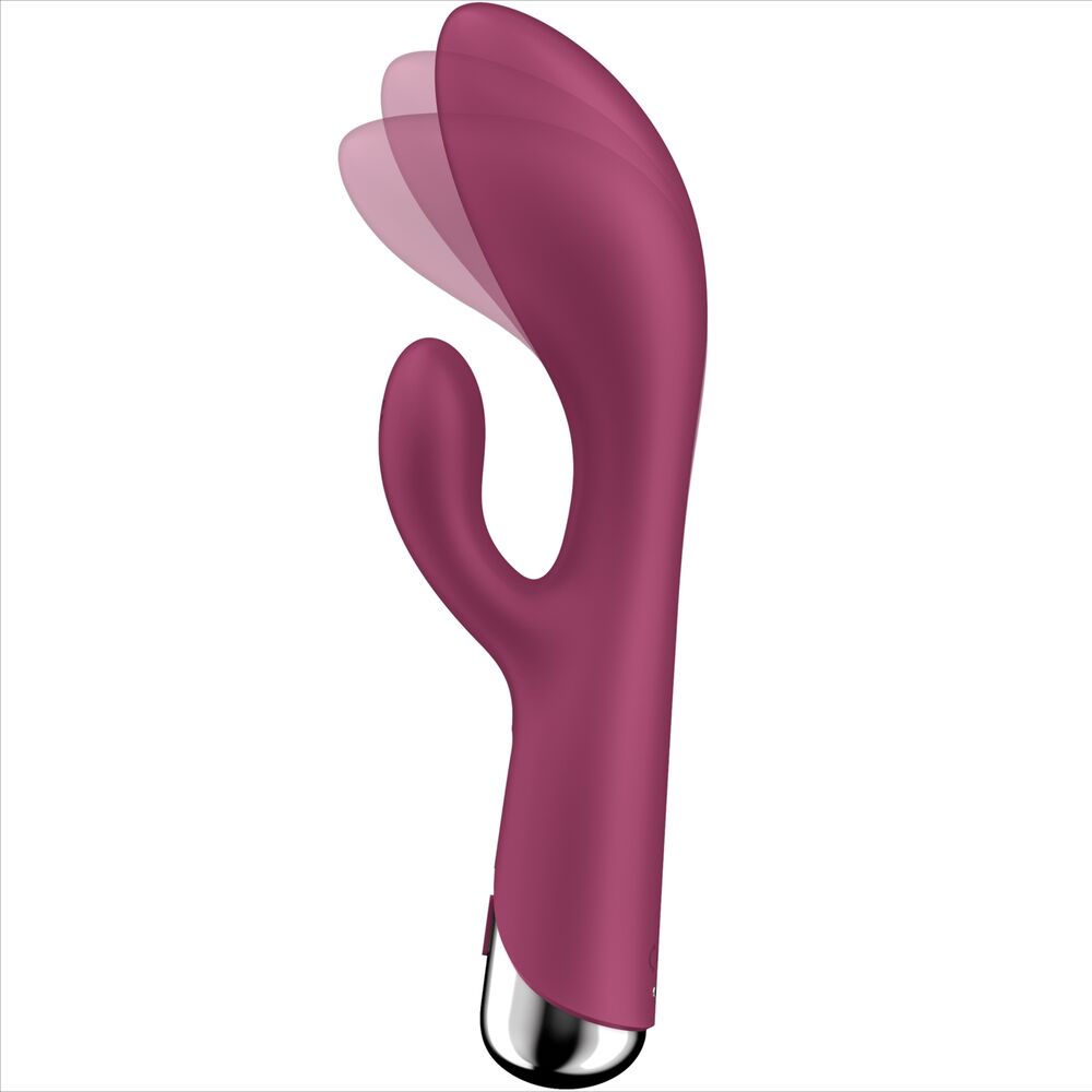 Satisfyer Spinning - Massaggiatore doppio, colore rosso - in mano per le dimensioni