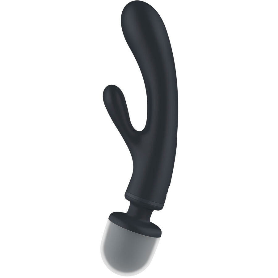 Satisfyer Triple Lover - Massaggiatore wand, colore grigio - dettaglio