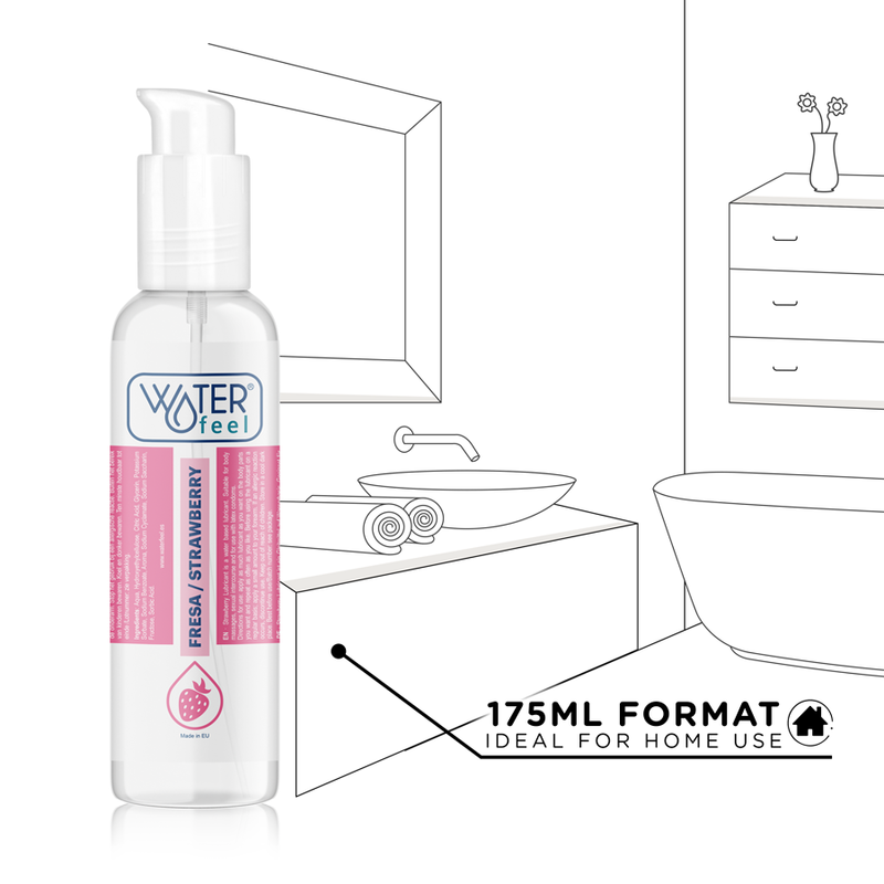 Waterfeel Fragola 175 ml - Lubrificante, kit da 3 - in mano per le dimensioni