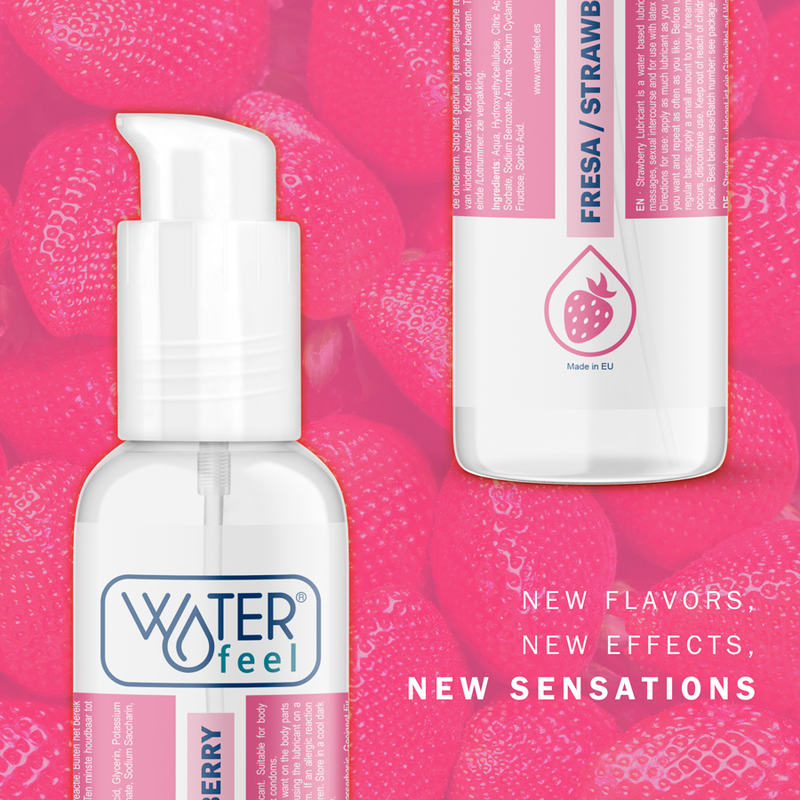 Waterfeel Fragola 175 ml - Lubrificante, kit da 3 - retro