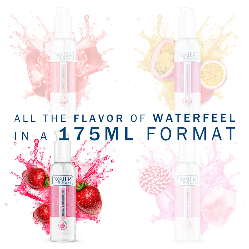 Waterfeel Fragola 175 ml - Lubrificante, kit da 3 - vista laterale