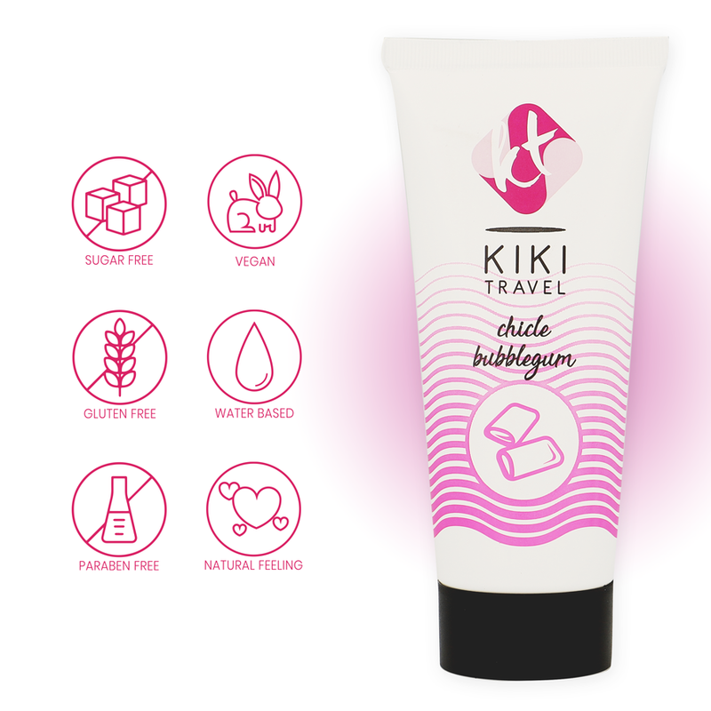 Kikí Travel Fragola Gum 50 ml - Lubrificante, kit da 3 - nella confezione