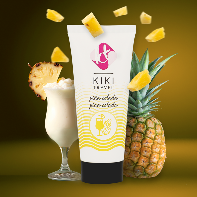 Kikí Travel Pina Colada 50 ml - Lubrificante, kit da 3 - in mano per le dimensioni