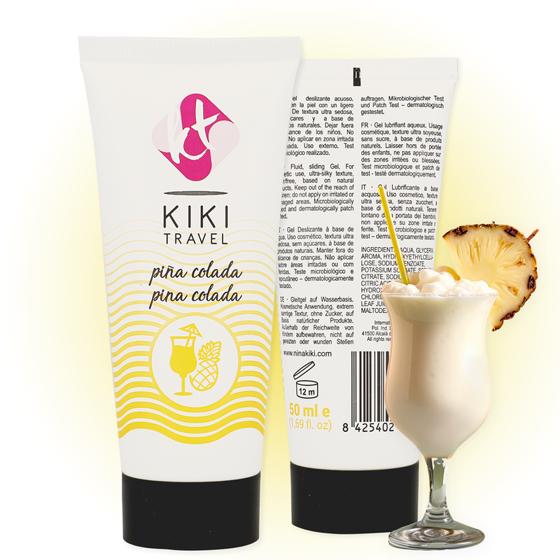 Kikí Travel Pina Colada 50 ml - Lubrificante, kit da 3 - vista laterale