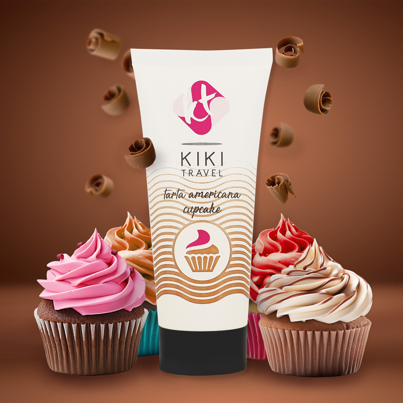 Kikí Travel Cupcake 50 ml - Lubrificante, kit da 3 - in mano per le dimensioni