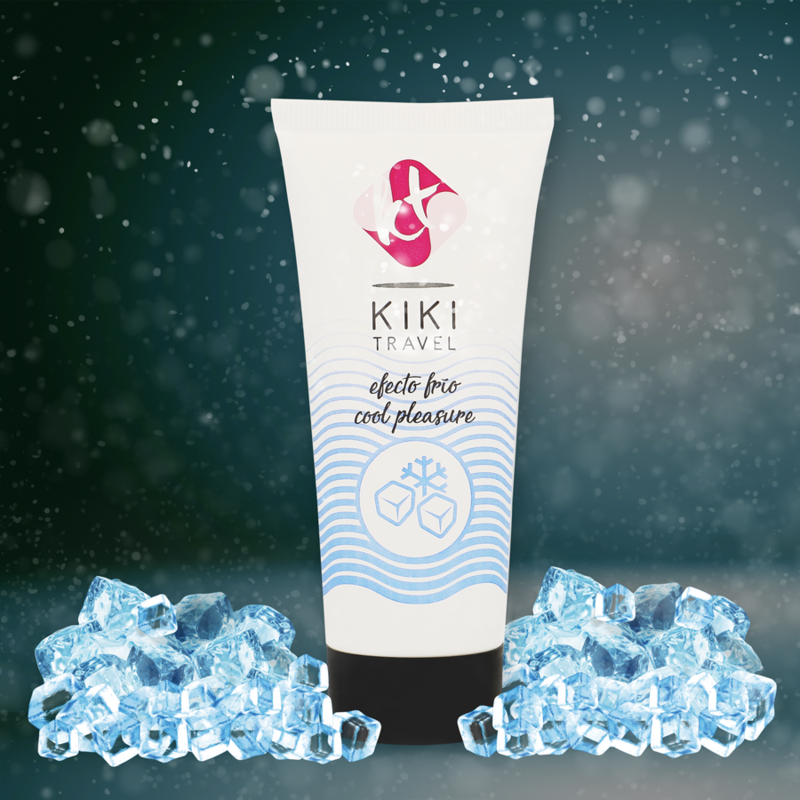 Kikí Travel Effetto Raffreddante 50 ml - Lubrificante, kit da 3 - in mano per le dimensioni