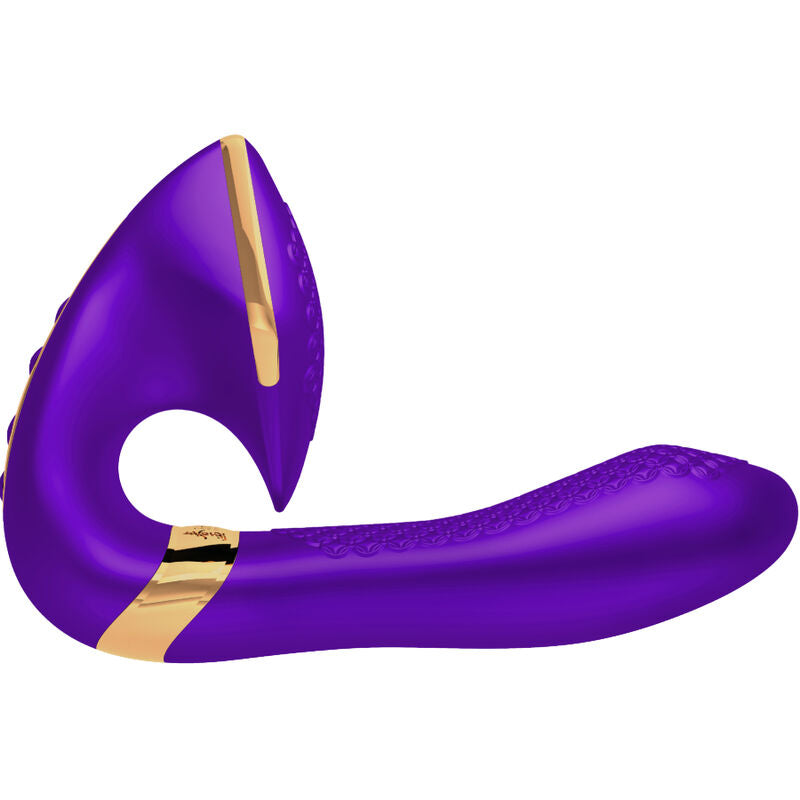 Shunga Soyo - Massaggiatore curvo, colore viola - vista laterale