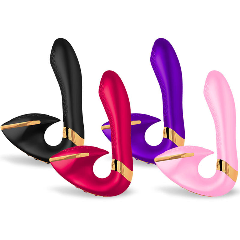 Shunga Soyo - Massaggiatore curvo, colore fucsia - nella confezione