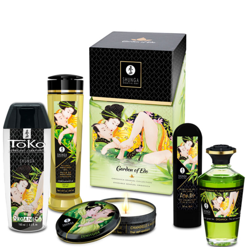 Shunga Kit Giardino Edo Collezione Biologica - Olio da massaggio, kit da 3
