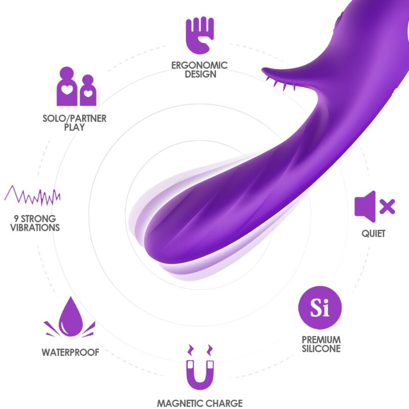 Armony Romance - Massaggiatore rotante, colore viola - dettaglio