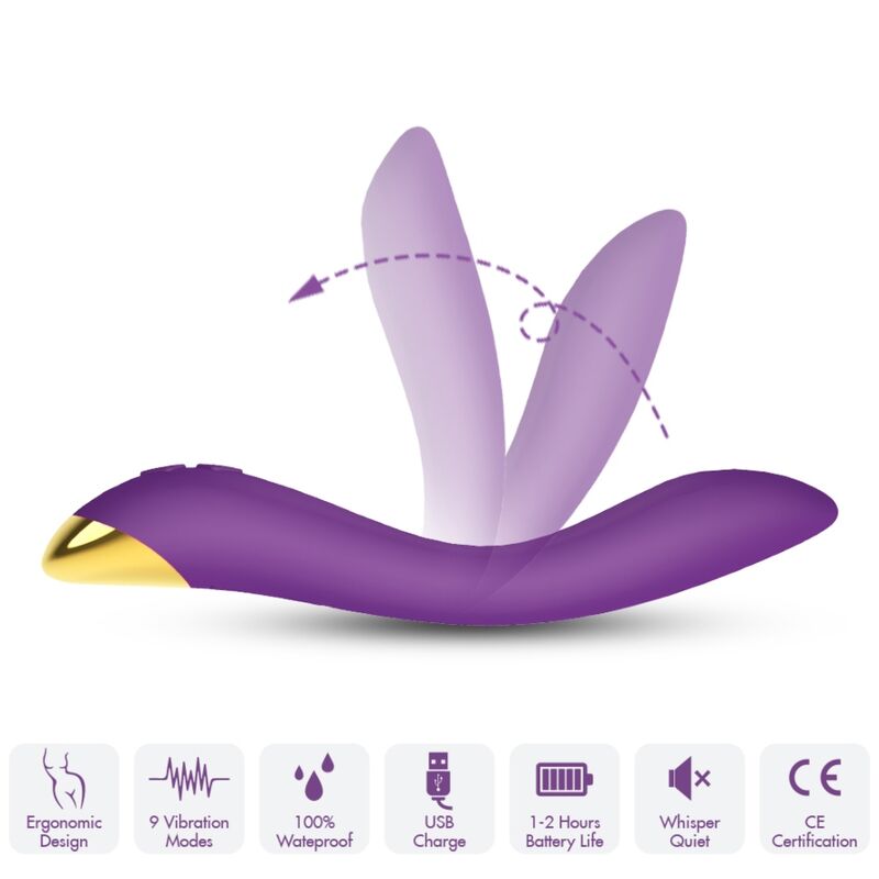 Armony Flamingo Multiposizione - Massaggiatore rotante, colore viola