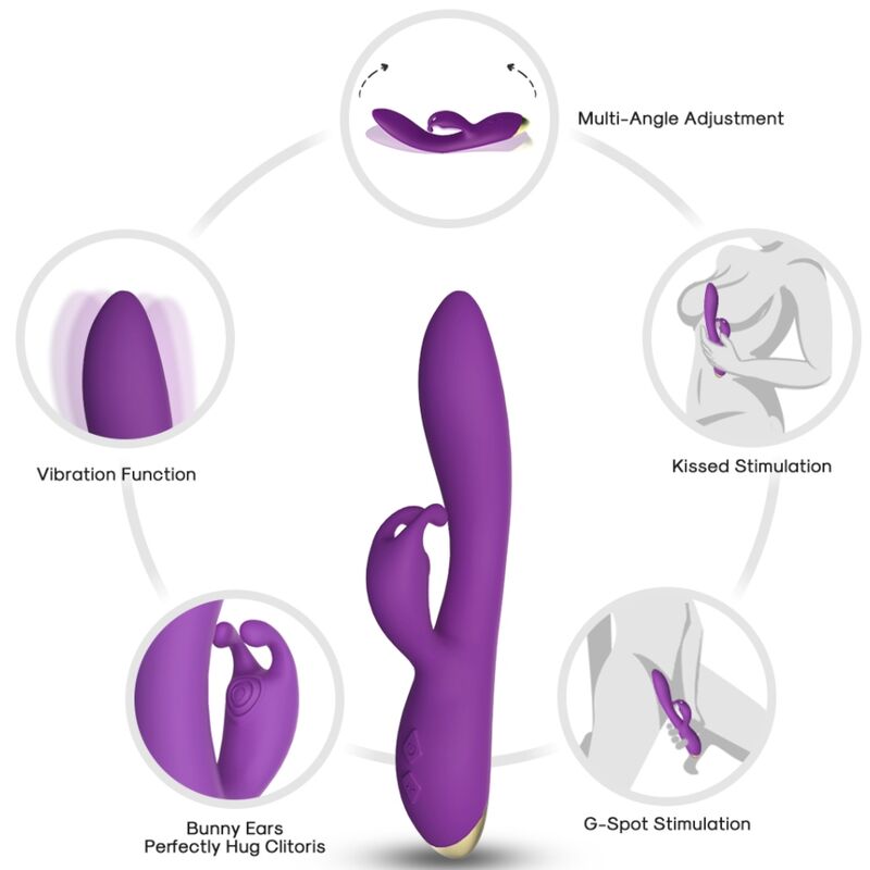 Armony Bonnie - Massaggiatore doppio, colore viola - vista laterale
