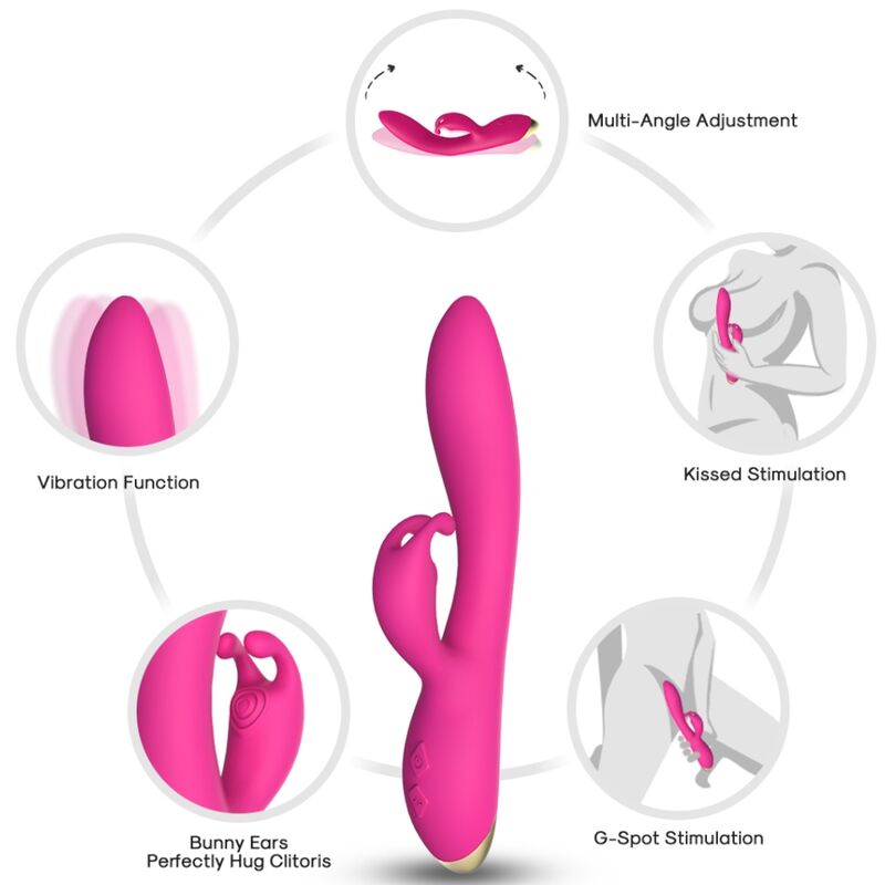 Armony Bonnie - Massaggiatore doppio, colore fucsia - vista laterale
