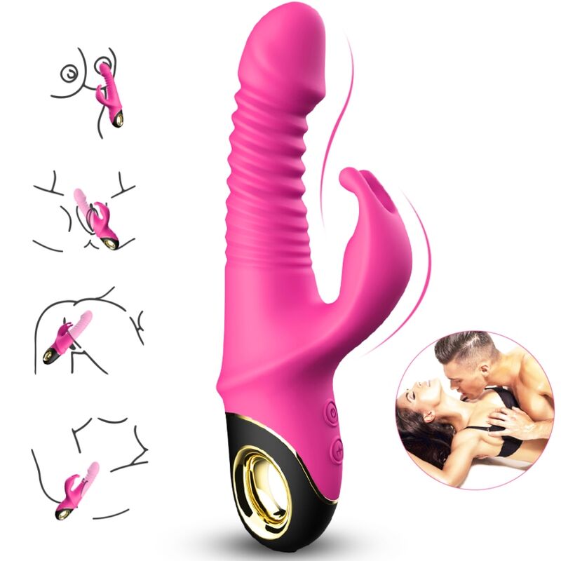 Armony Zing - Massaggiatore doppio, colore fucsia - vista laterale