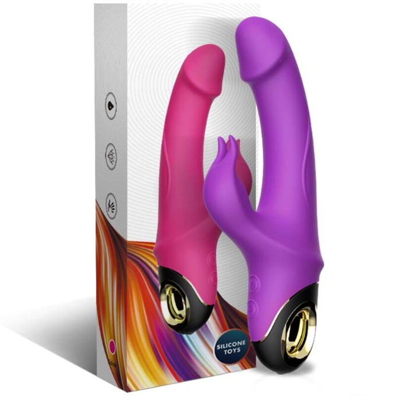 Armony Meteror - Massaggiatore doppio, colore viola - in mano per le dimensioni