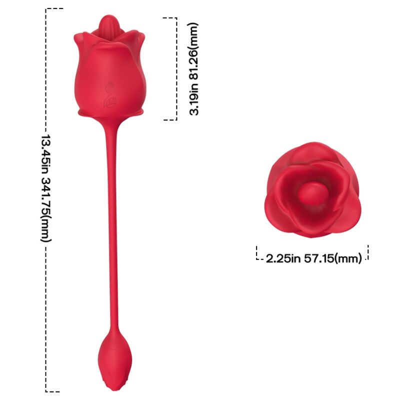 Armony Aspirazione - Massaggiatore ad aria pulsata, colore rosa 2 1 coda rossa 10 modalità - nella confezione