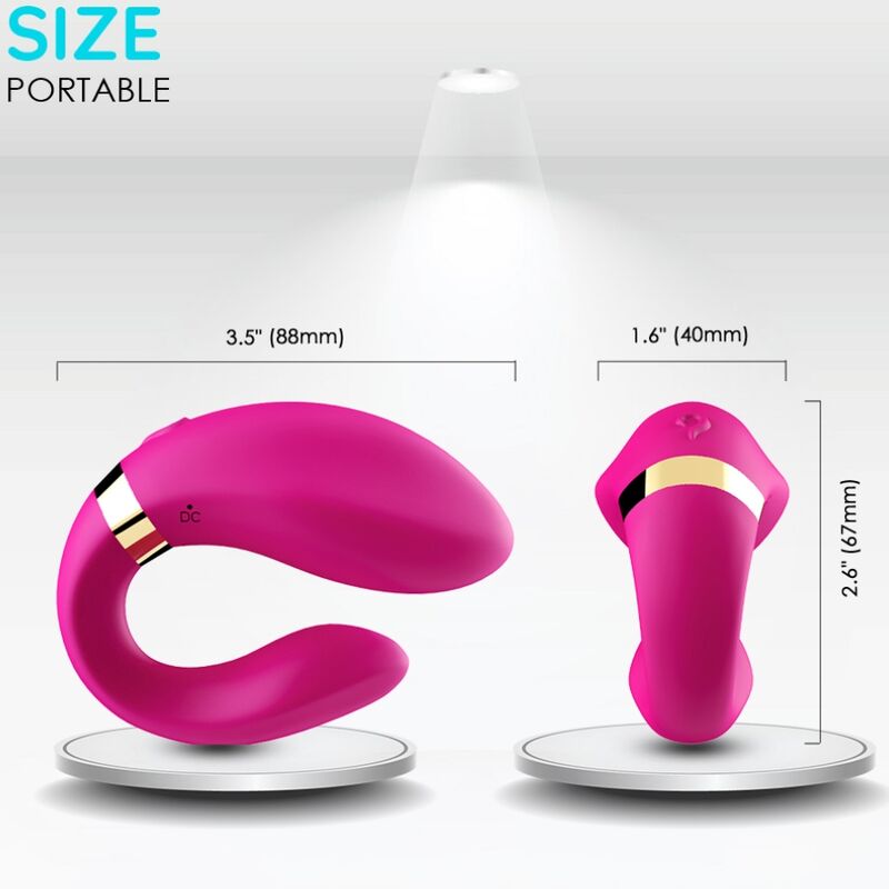 Armony Mezzaluna - Massaggiatore di coppia, colore fucsia - dettaglio