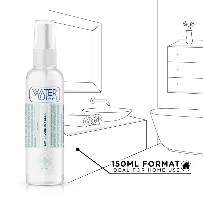 Waterfeel Giocattoli Sterile 150 ml - Detergente per toy intimi, kit da 3 - in mano per le dimensioni