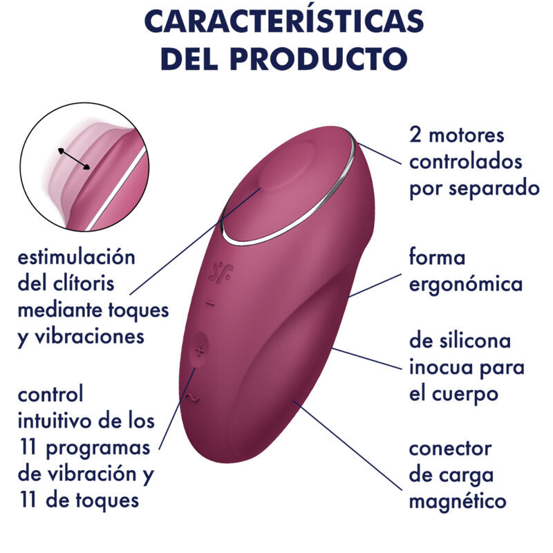 Satisfyer Tap 1 - Massaggiatore esterno - in mano per le dimensioni
