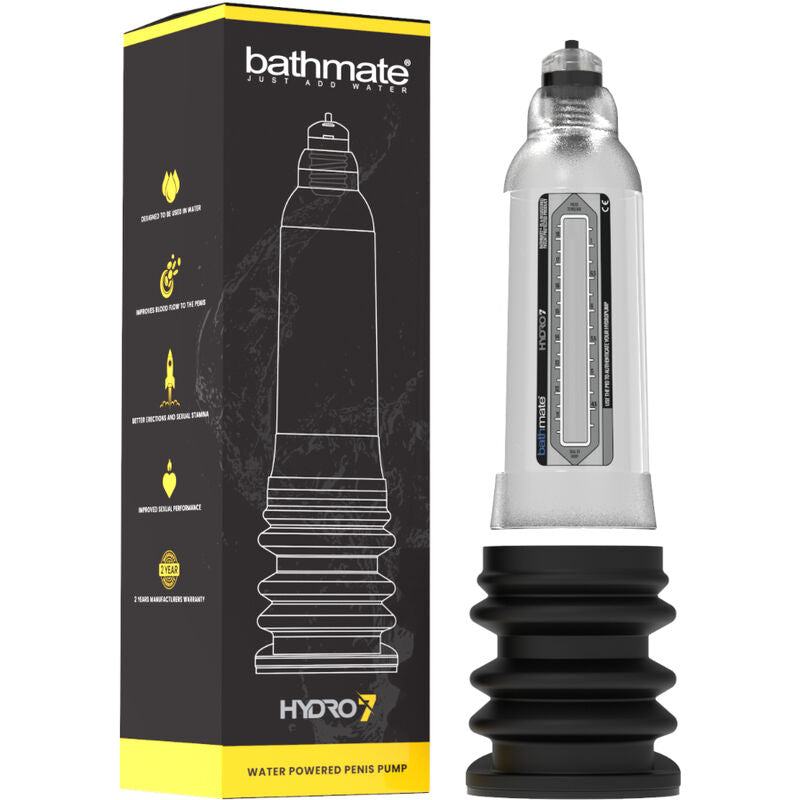 Bathmate Hydro7 Hercules accanto alla sua confezione