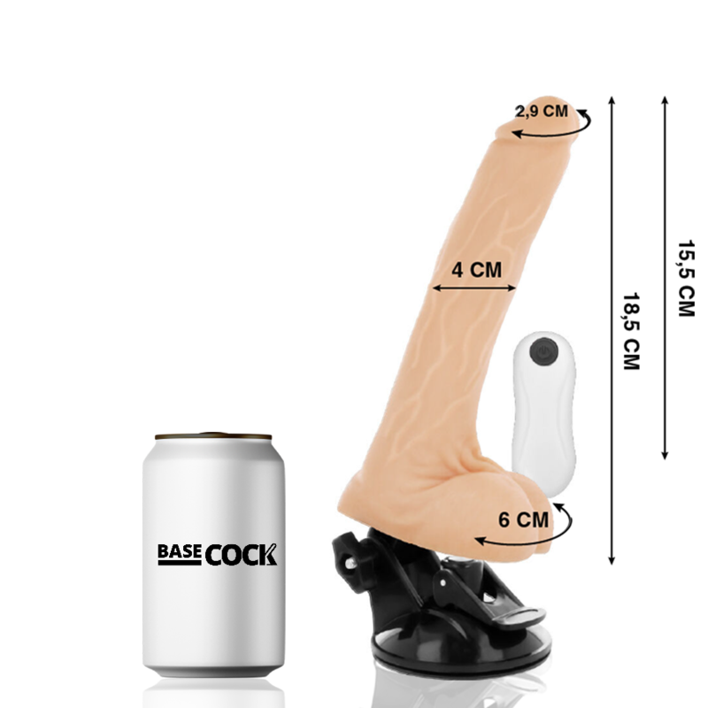 Basecock Articolabile - Massaggiatore con telecomando, colore naturale - vista laterale
