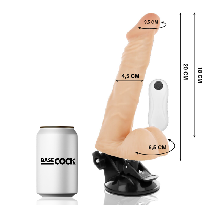 Basecock Articolabile - Massaggiatore con telecomando, colore naturale - vista laterale