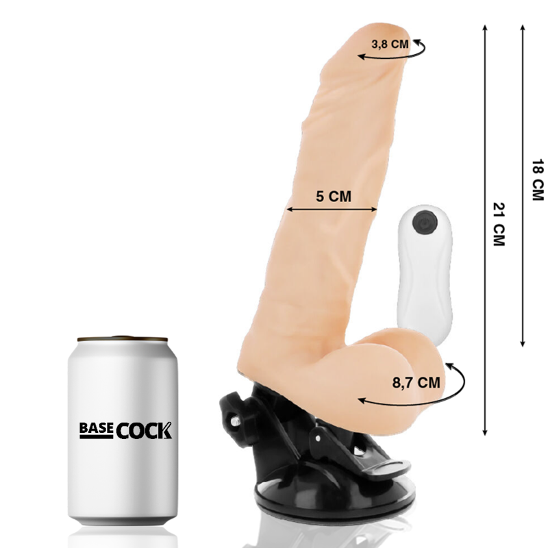 Basecock Articolabile - Massaggiatore con telecomando, colore naturale - vista laterale