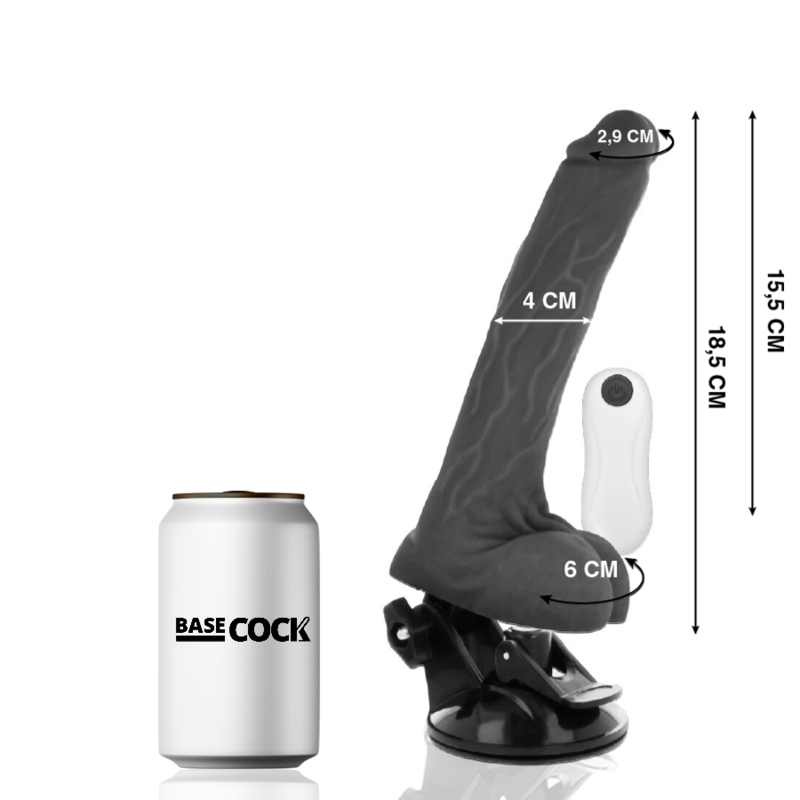 Basecock Articolabile - Massaggiatore con telecomando, colore nero - vista laterale